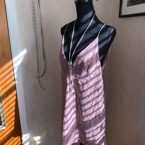 Free People Slip and Flower Pink Mauve Flower Dress - Picture 5 of 7